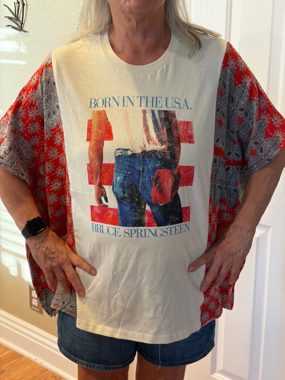 Bruce Springsteen Upcycled Kanta Tunic Top Shirt OS Boho
